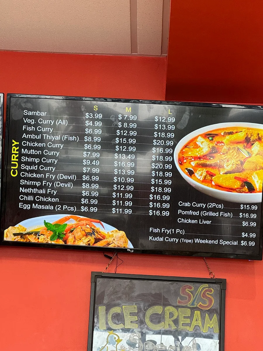 Menu, SLS Eazy Carry Take Out Restaurant