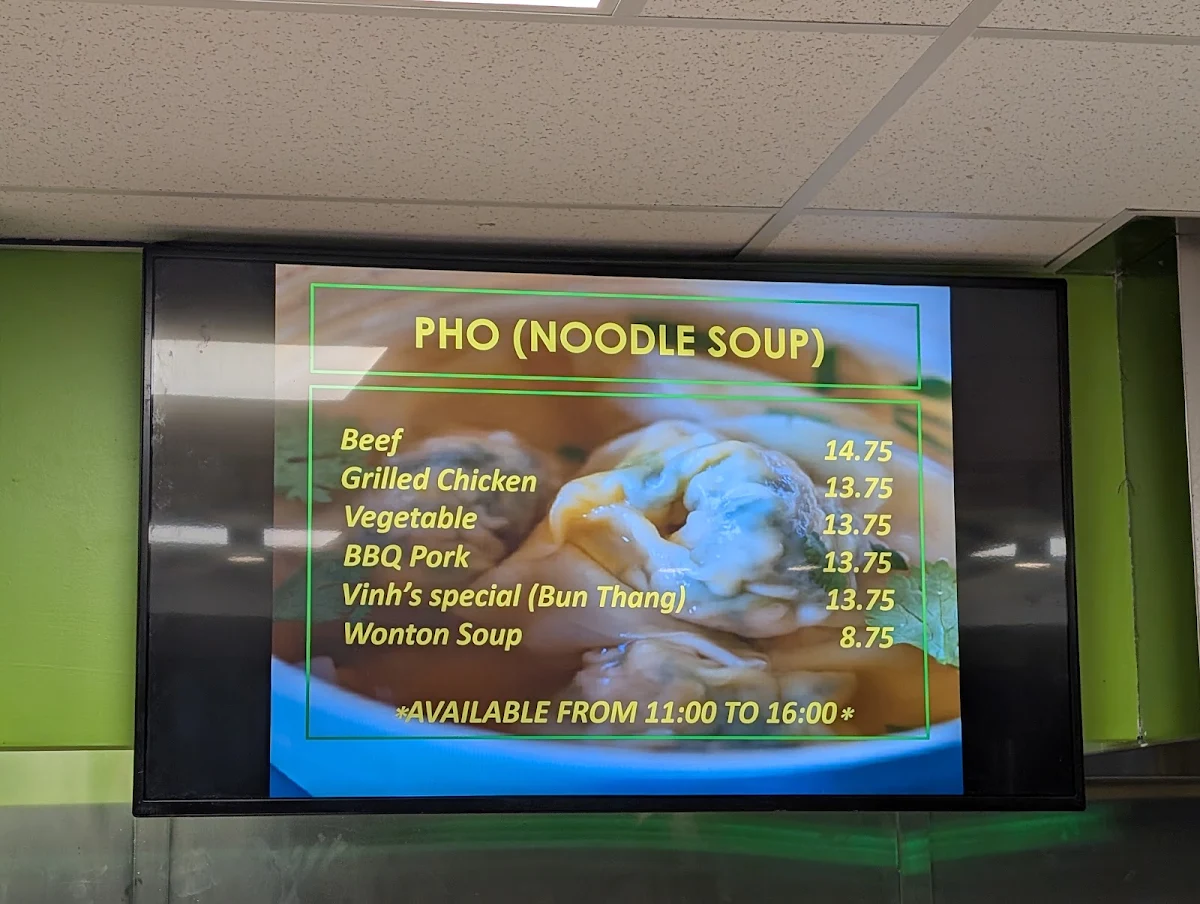 Menu, Vinh's Cafe