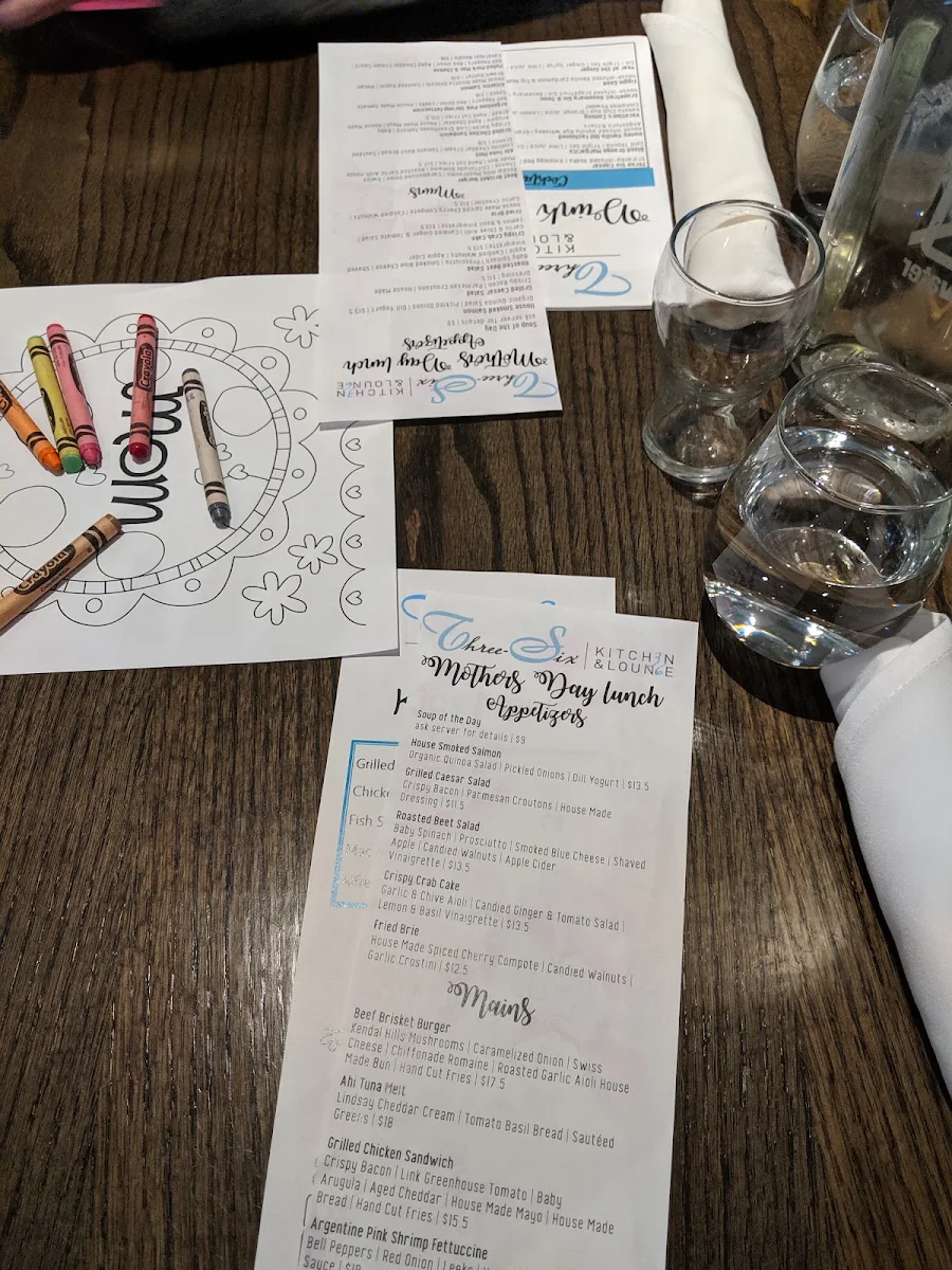 Menu, Three Six Kitchen