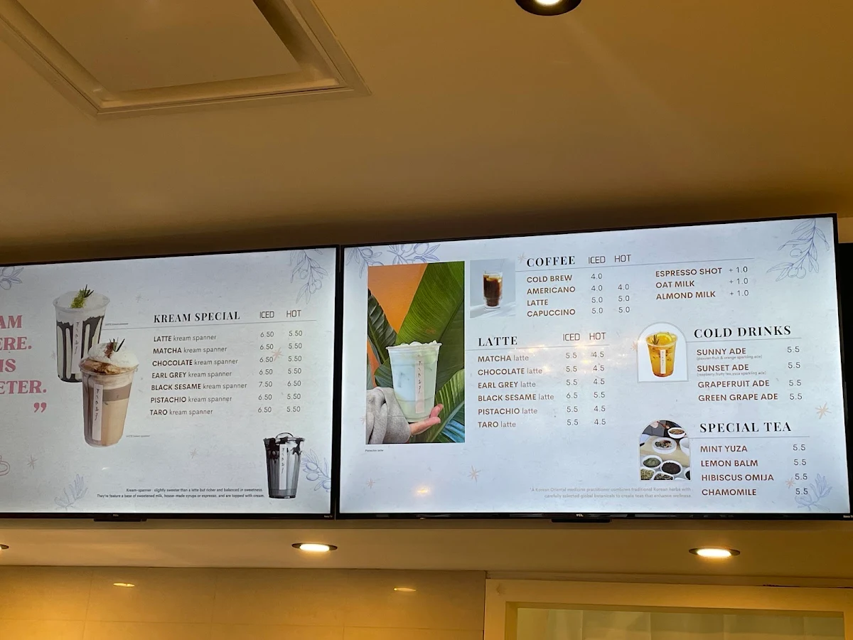 Menu, Kream