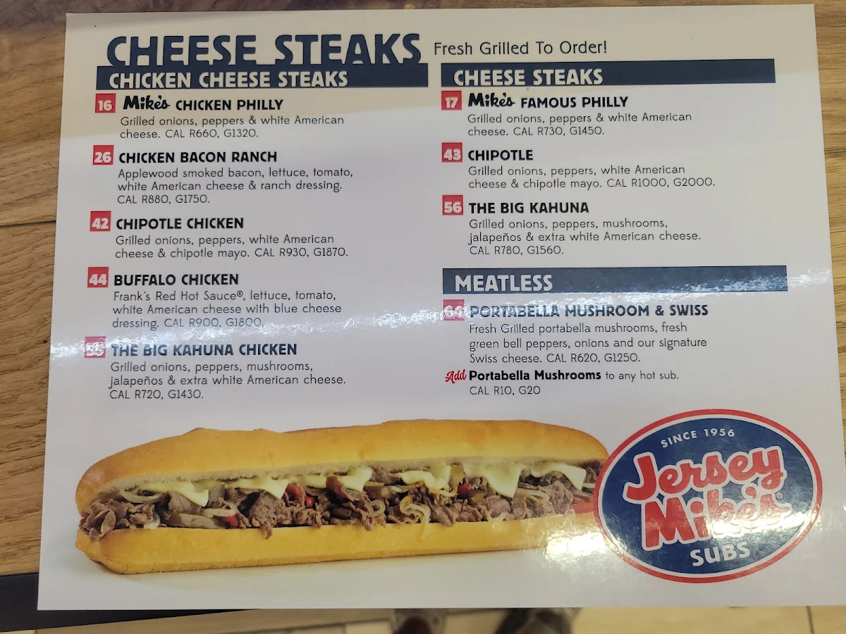 Menu, Jersey Mike's Subs
