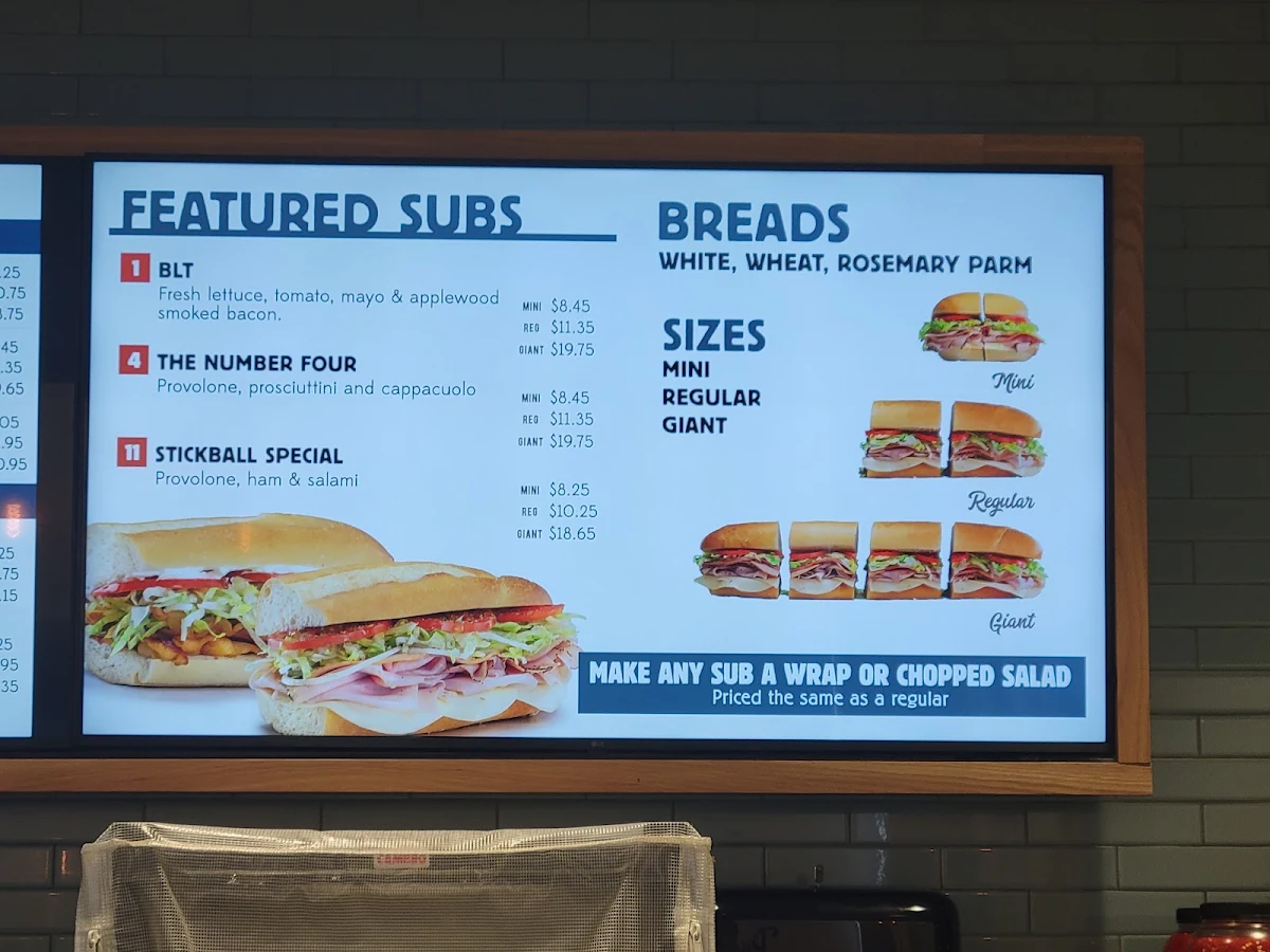 Menu, Jersey Mike's Subs