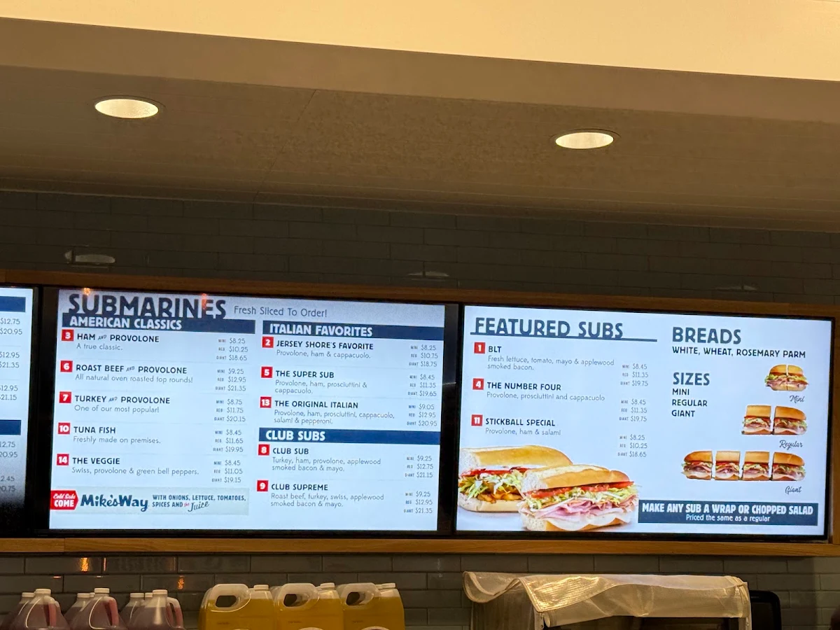 Menu, Jersey Mike's Subs