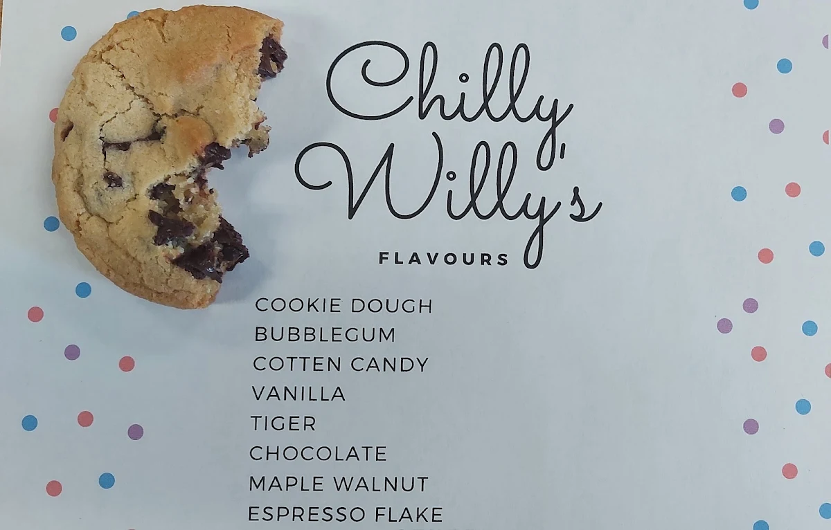 Menu, Chilly Willy's Ice cream shack