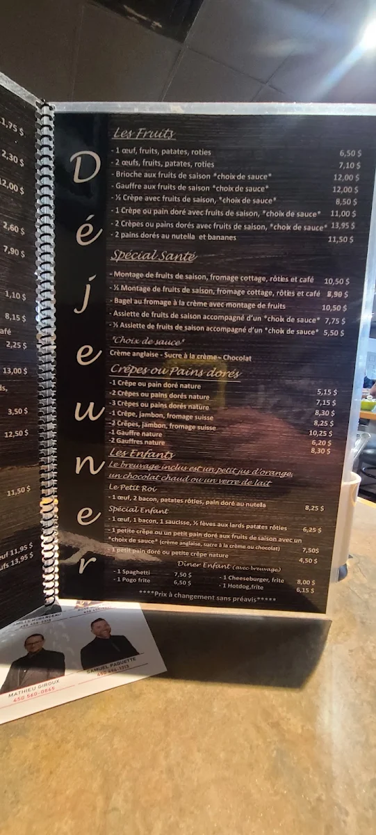 Menu, Special Restaurant