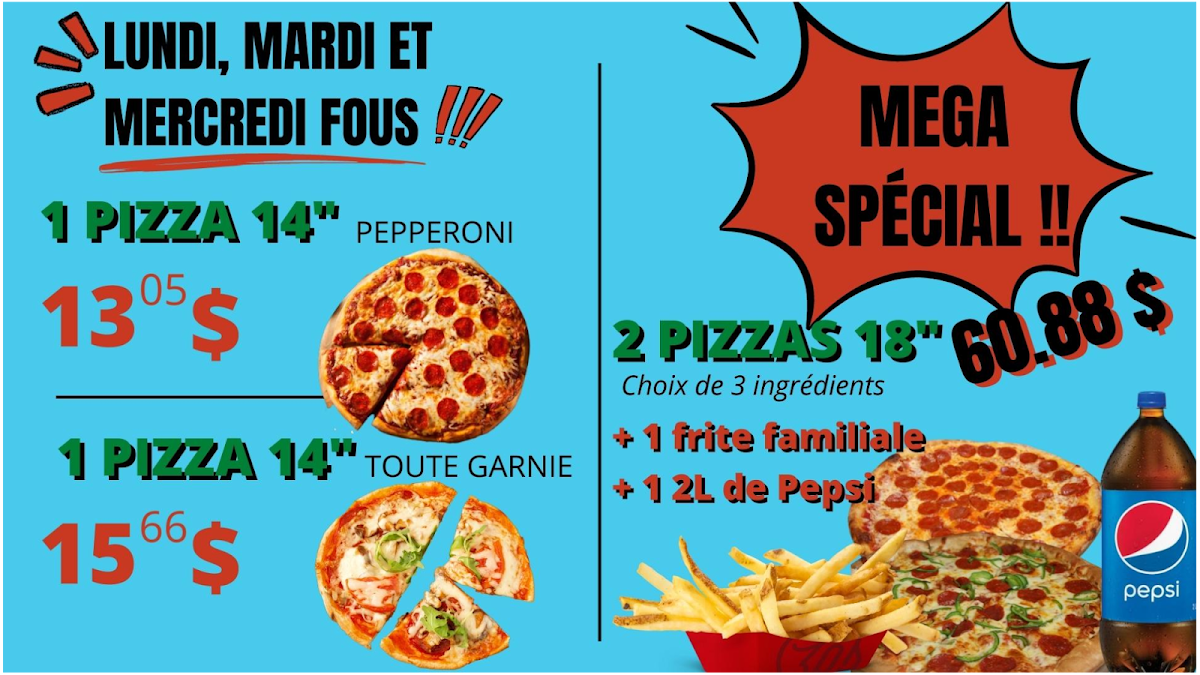 Menu, Champion Pizza