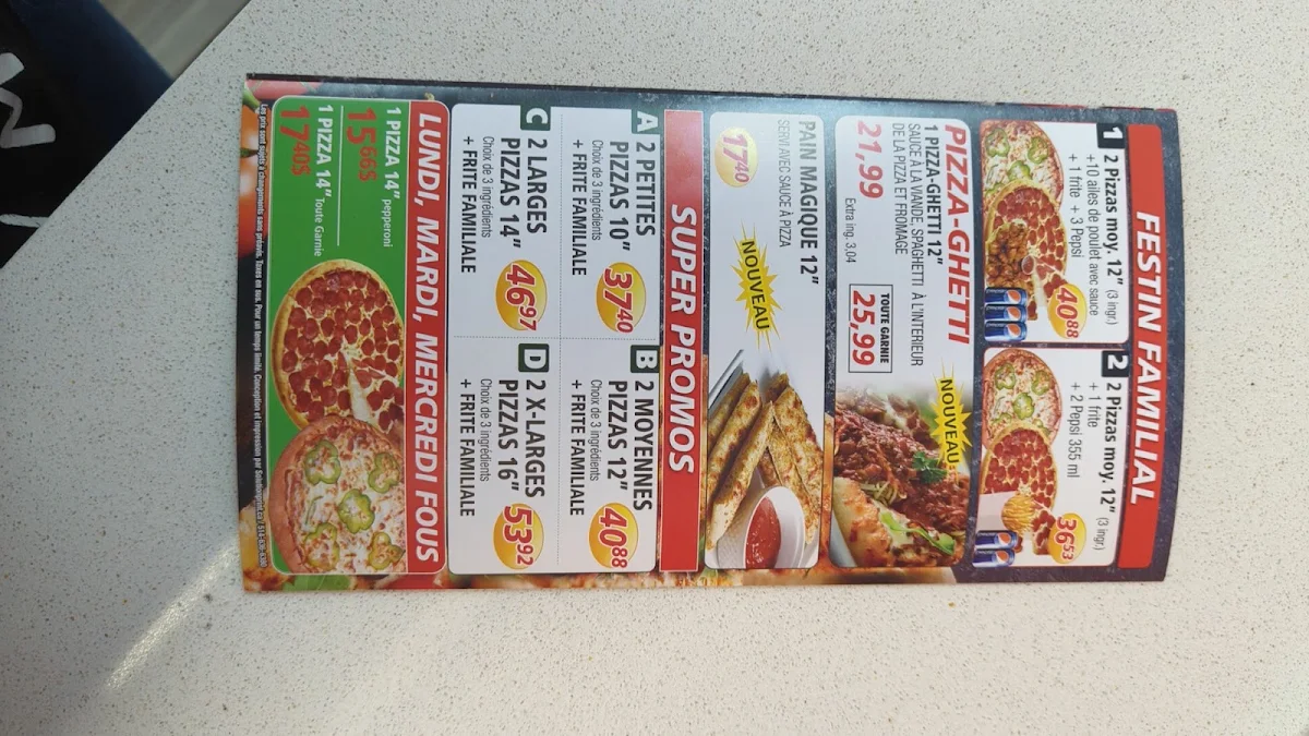 Menu, Champion Pizza