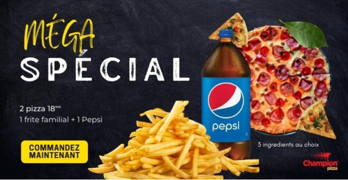 Menu, Champion Pizza