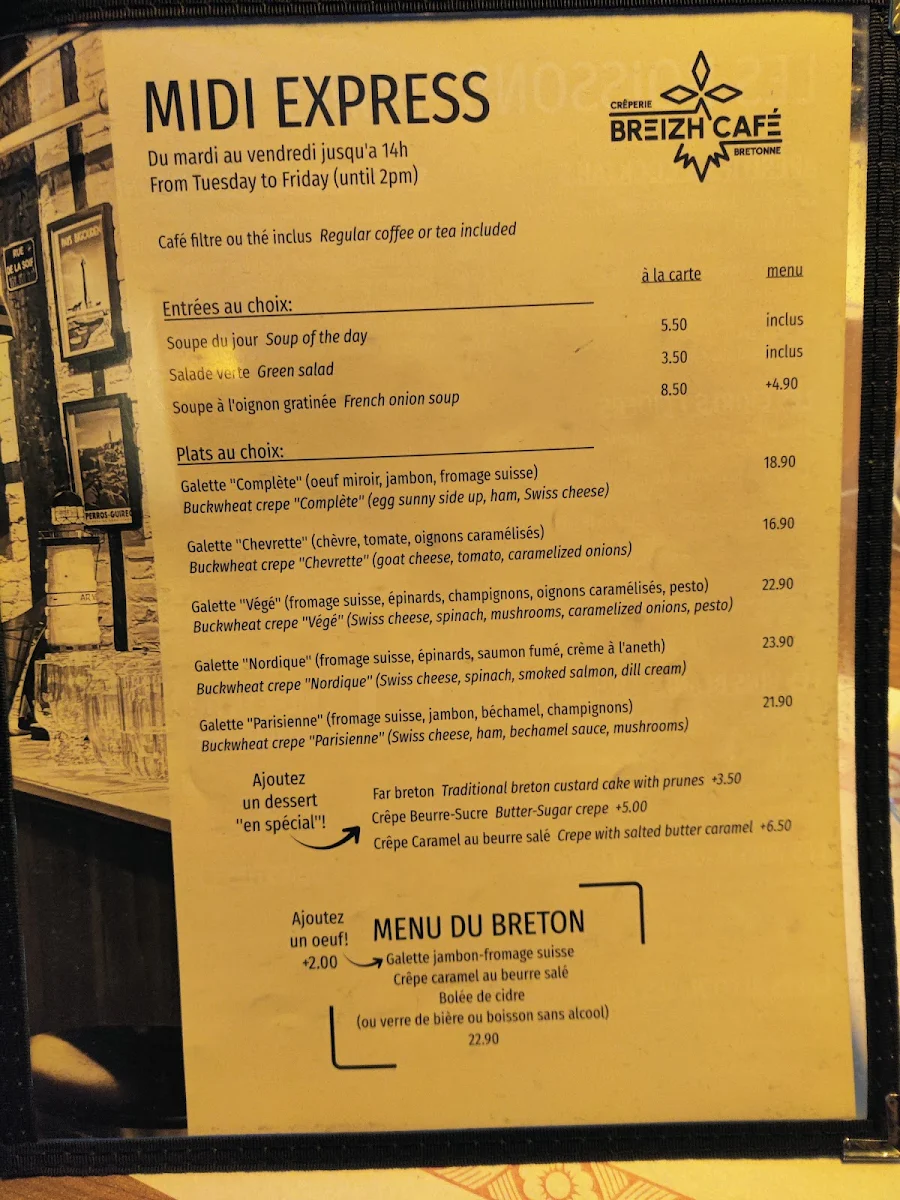 Menu, Breizh Café