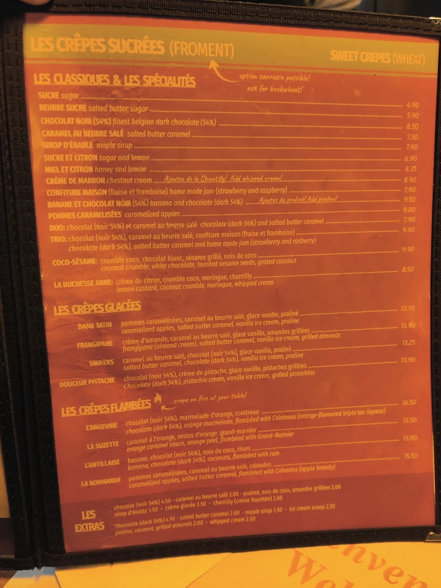 Menu, Breizh Café