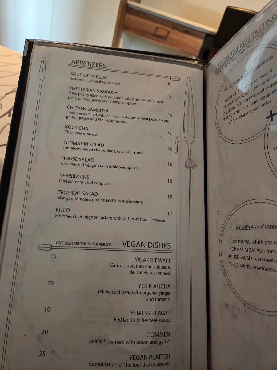 Menu, Nil Bleu (Le) Restaurant