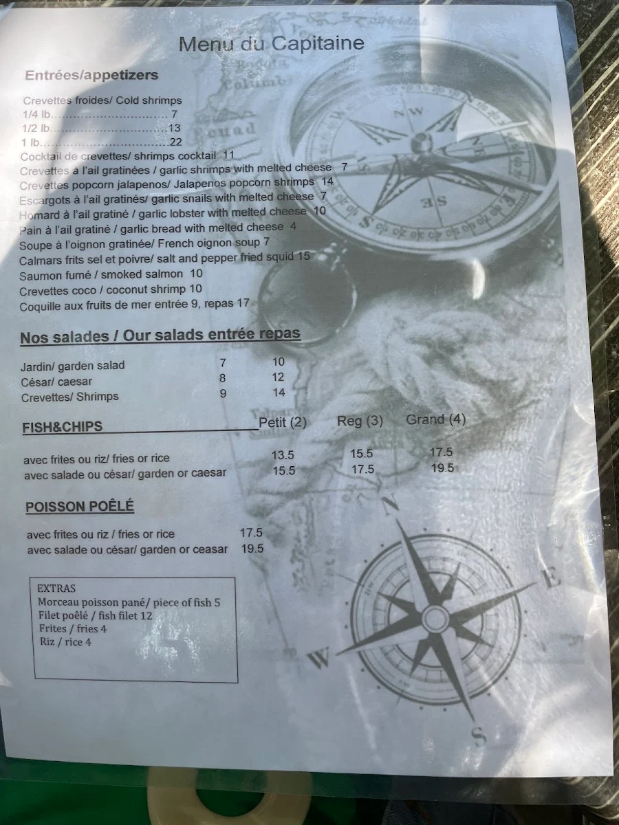 Menu, Capitaine Pouf