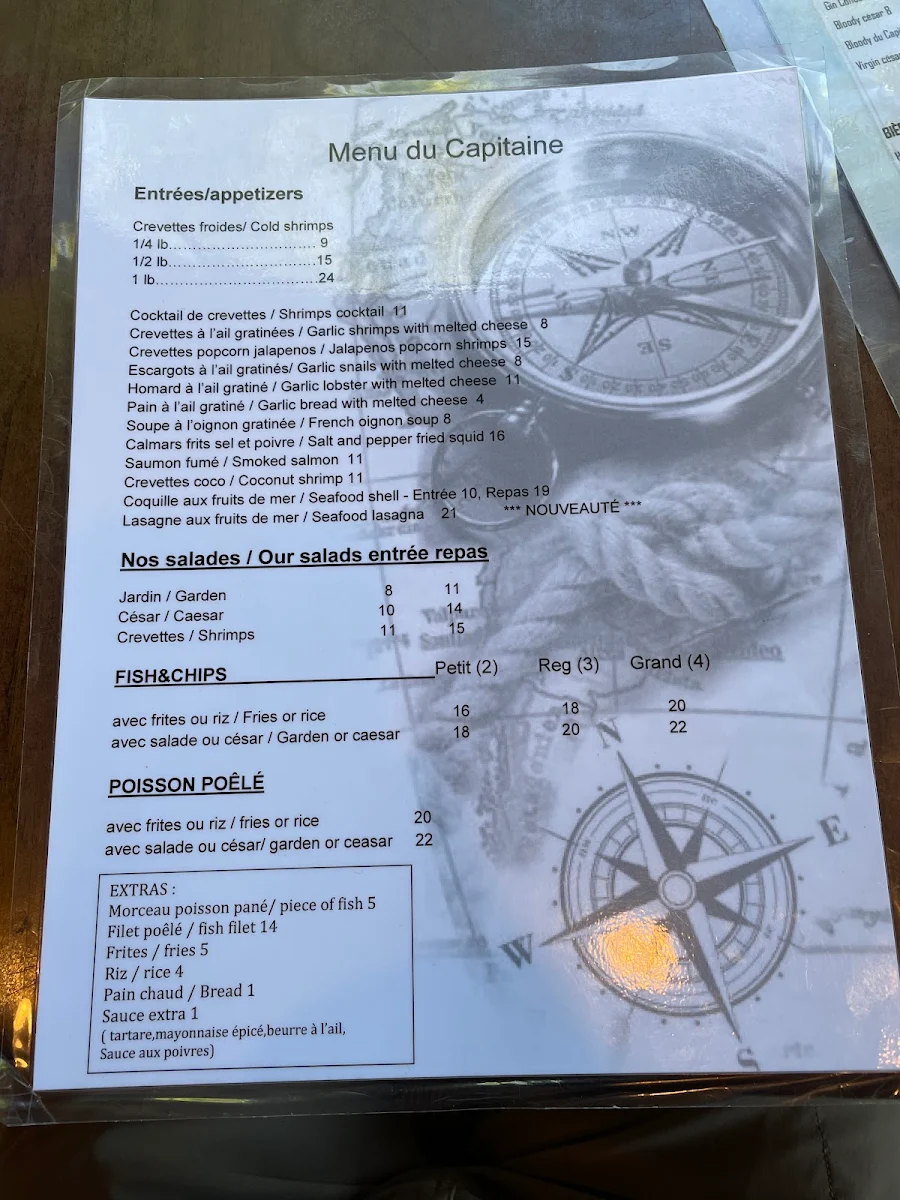Menu, Capitaine Pouf