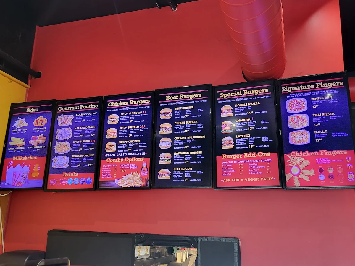 Menu, Charger Gourmet Burgers & Poutine (HALAL)