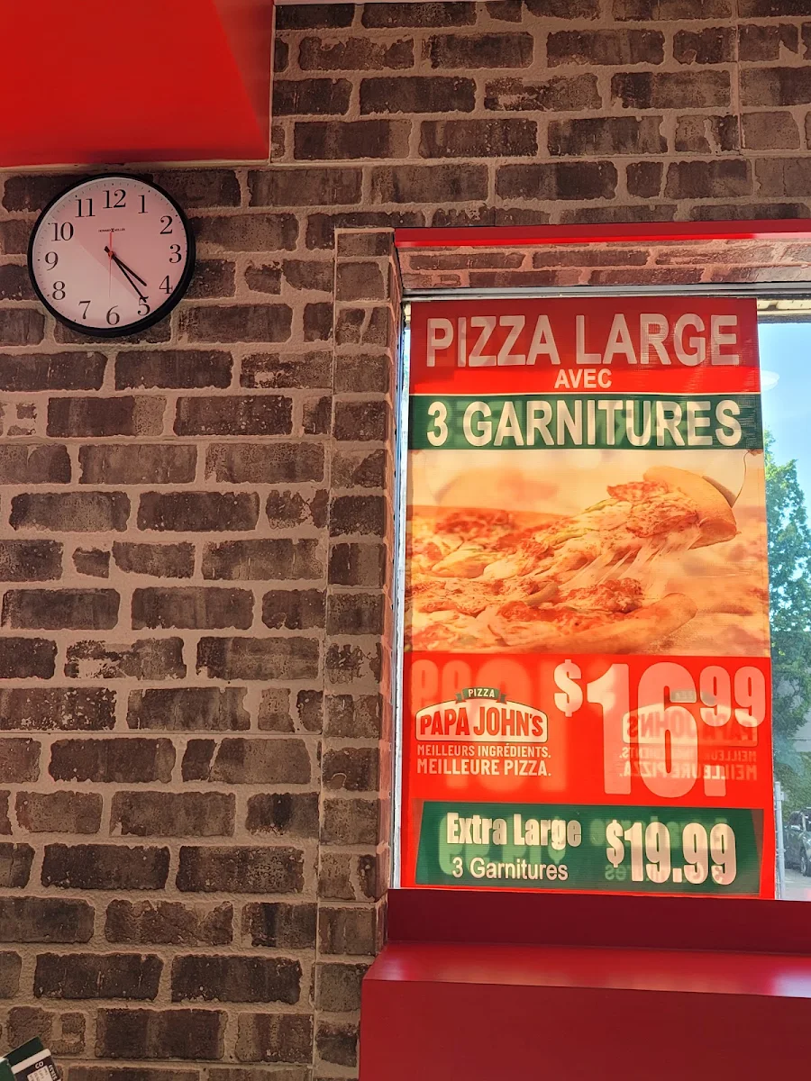 Menu, Papa John’s Pizza