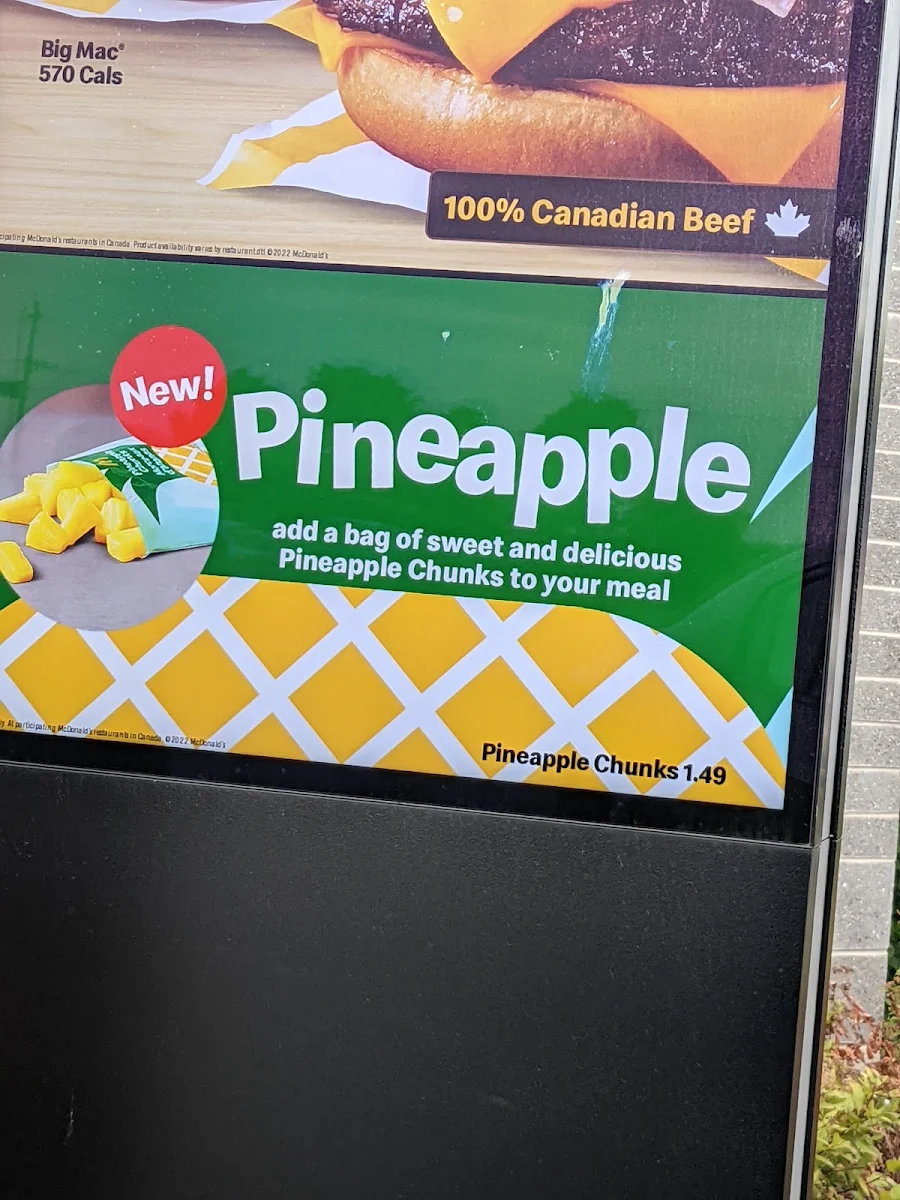 Menu, McDonald's