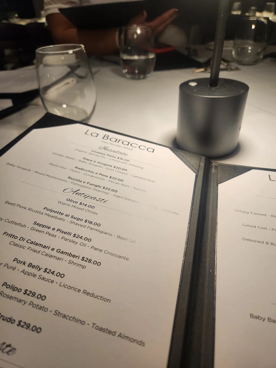 Menu, La Baracca