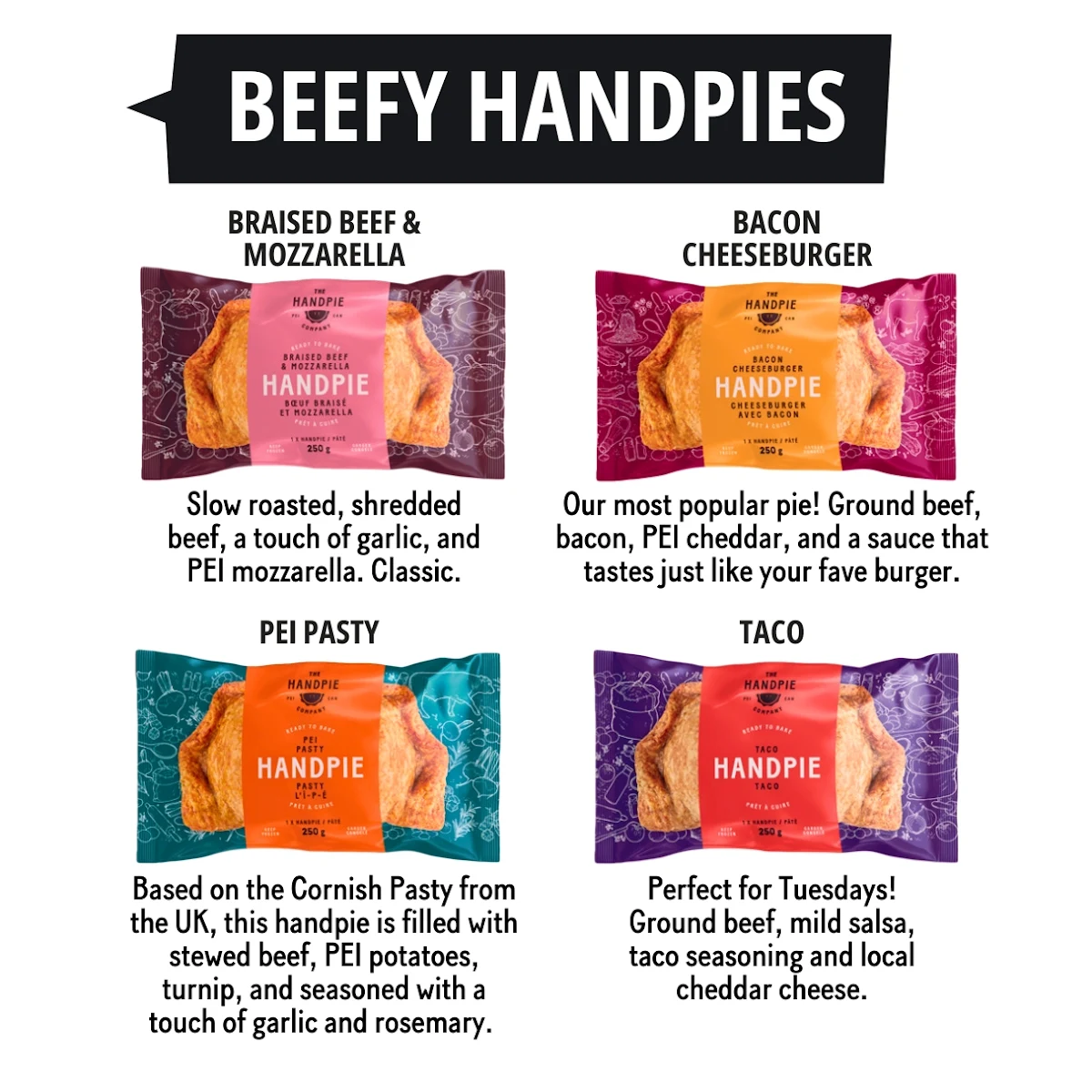 Menu, The Handpie Company - Cavendish