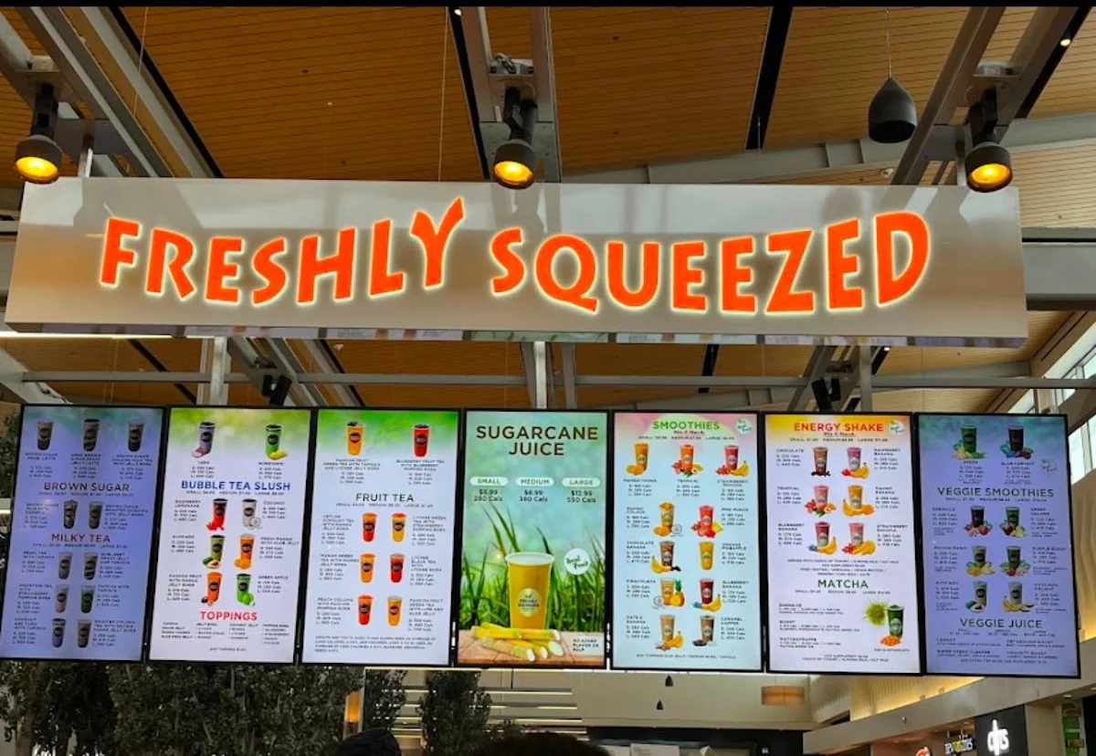 Menu, Freshly Squeezed