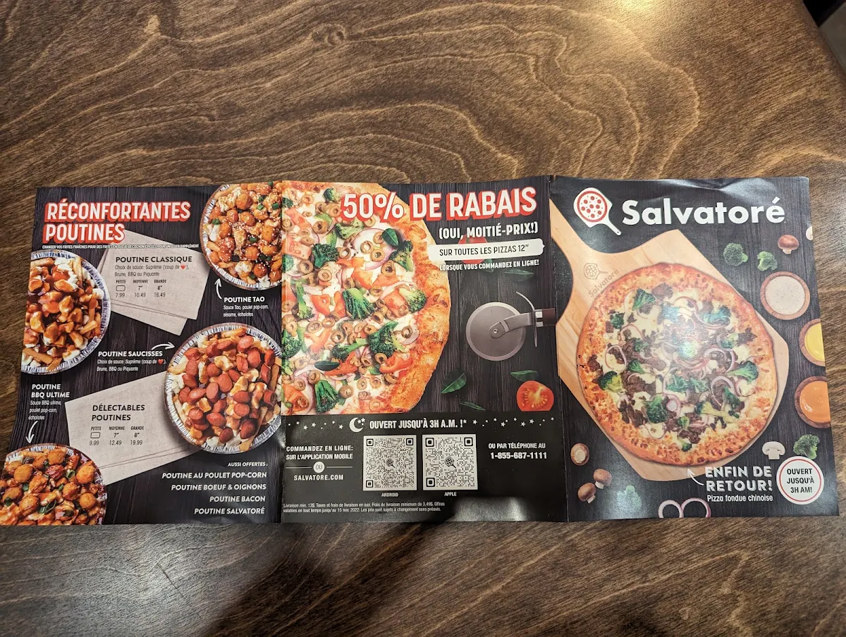 Menu, Pizza Salvatoré