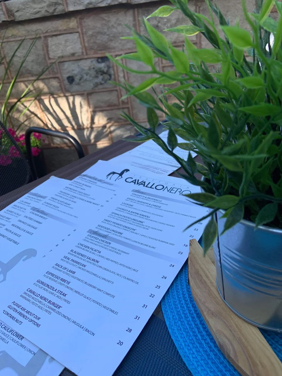 Menu, Cavallo Nero