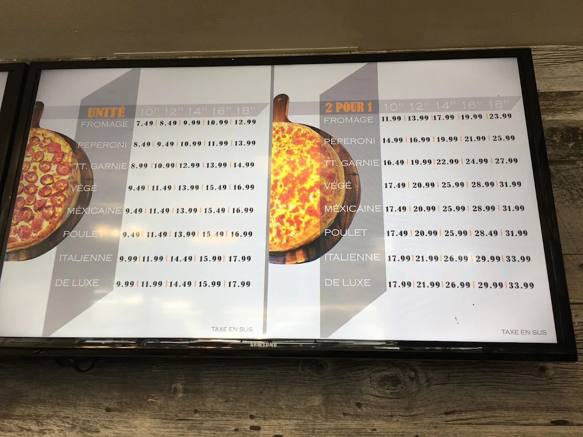 Menu, Pizza Lagua