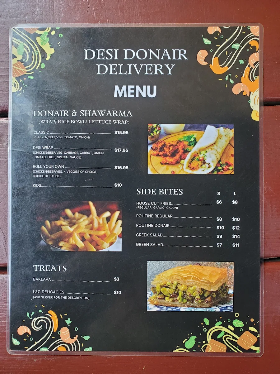Menu, Desi Donair