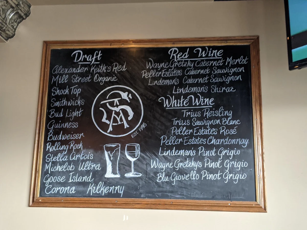 Menu, Simcoe Arms