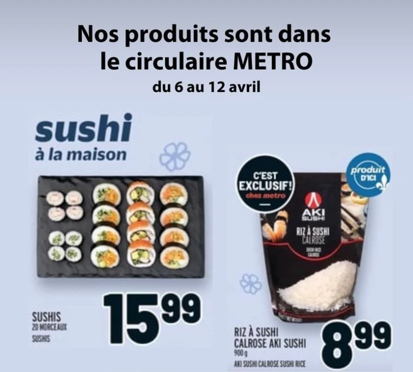 Menu, Aki Sushi