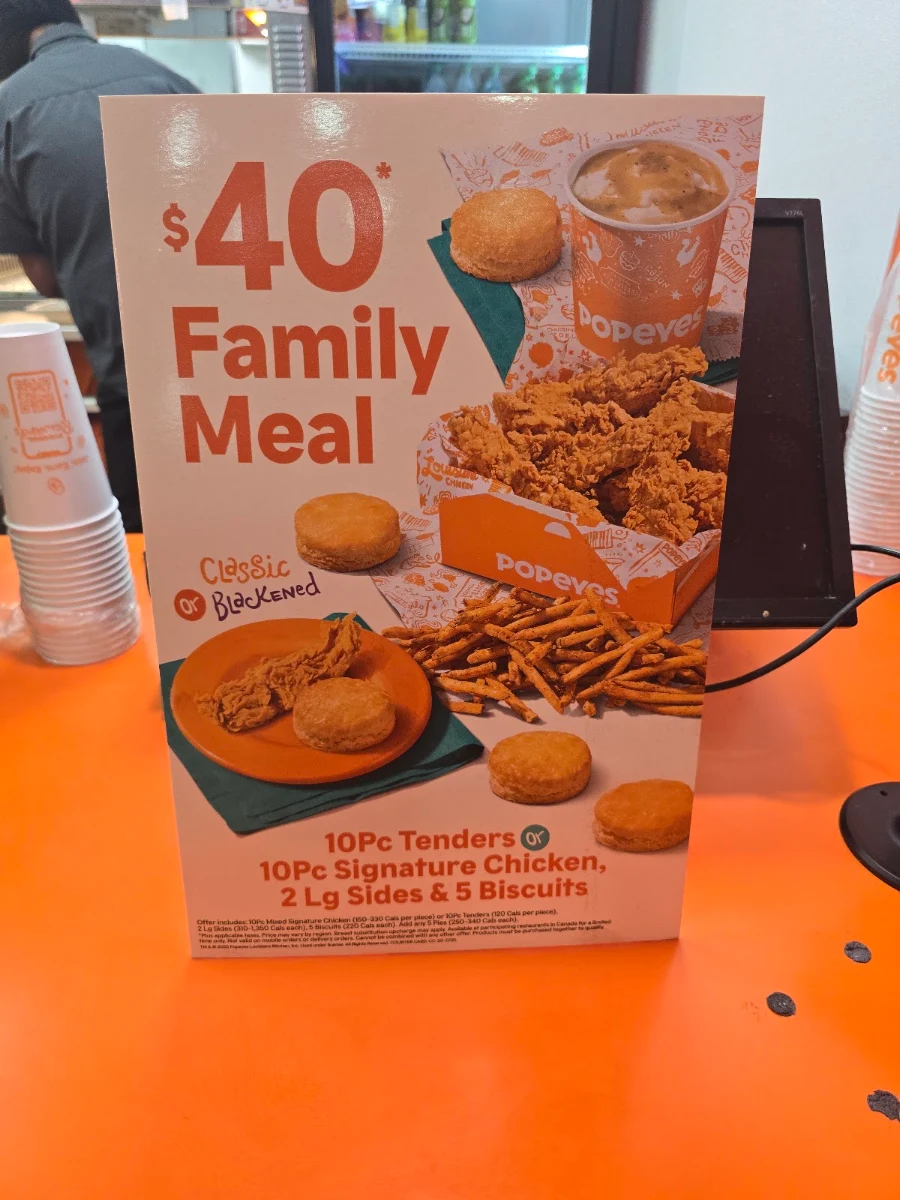 Menu, Popeyes Louisiana Kitchen