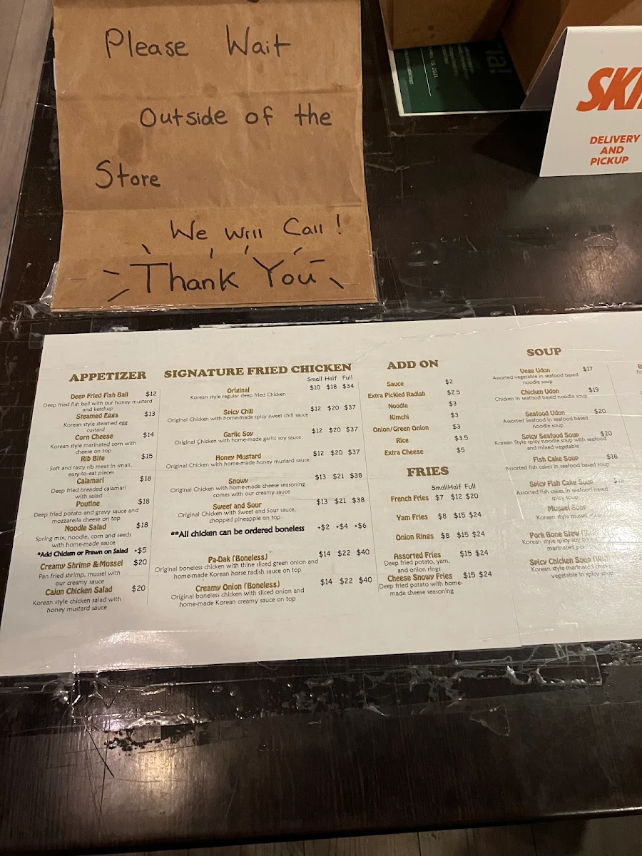 Menu, Chimac Korean Pub & Fried Chicken
