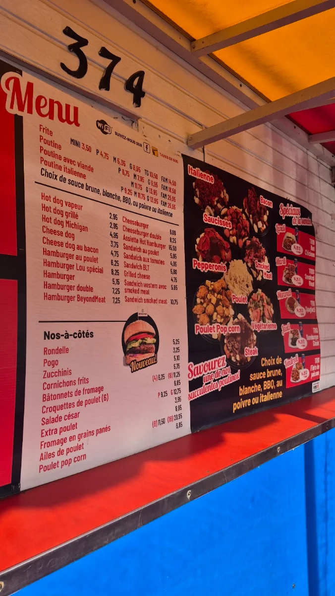 Menu, Chez Lou Patate
