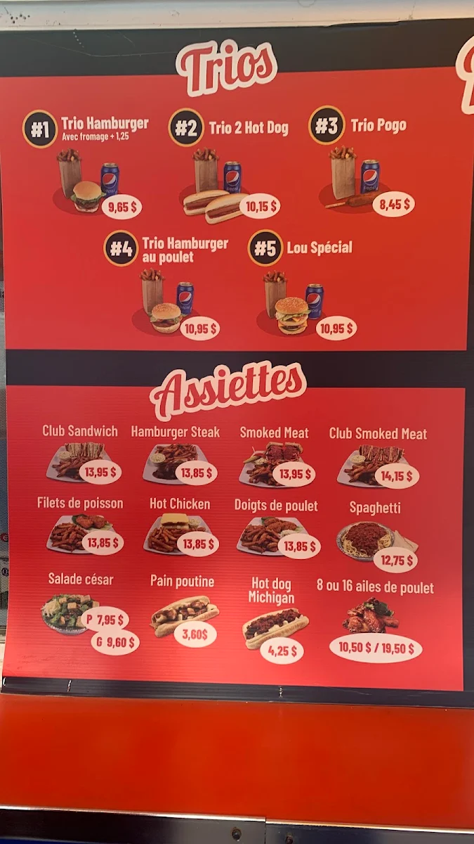 Menu, Chez Lou Patate
