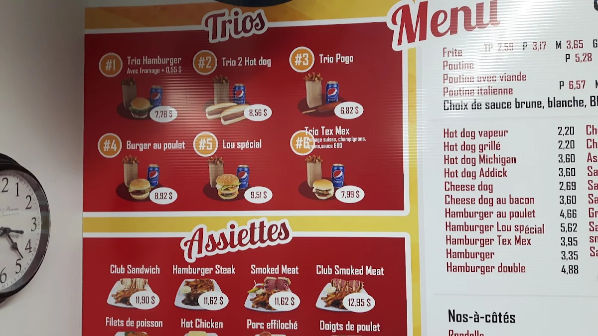 Menu, Chez Lou Patate