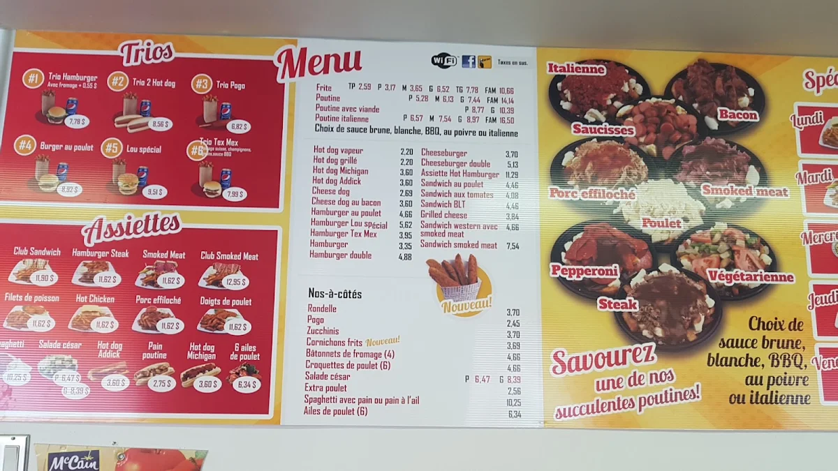 Menu, Chez Lou Patate