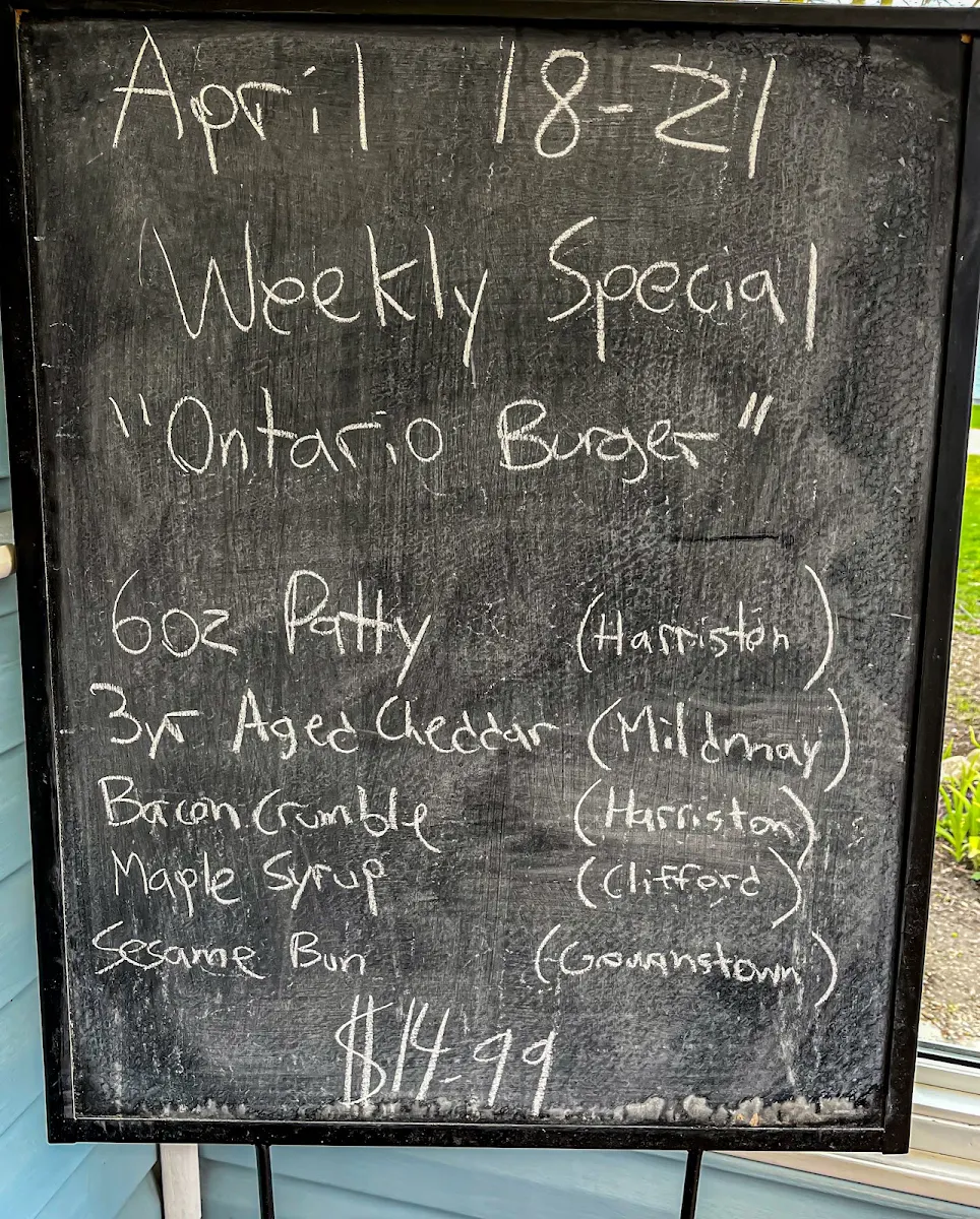 Menu, Clifford Snack Shack