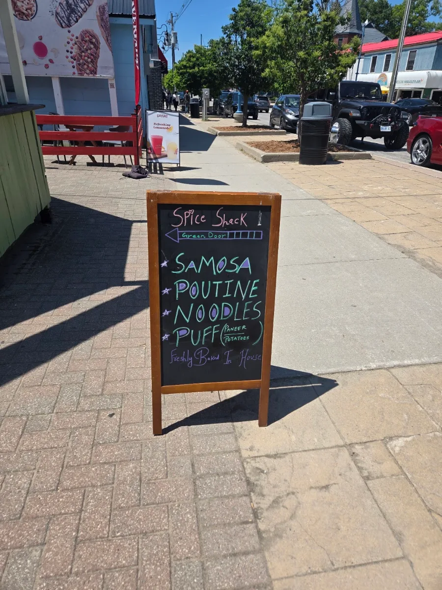 Menu, Spice Shack