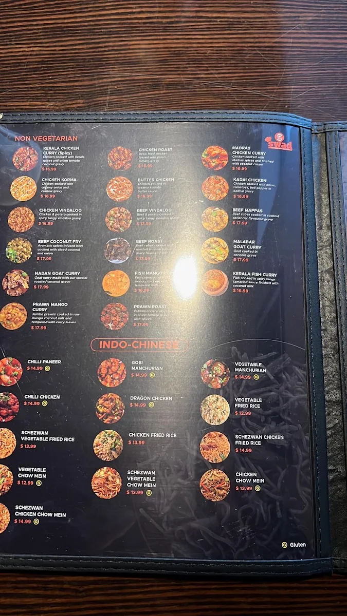 Menu, Swad Restaurant