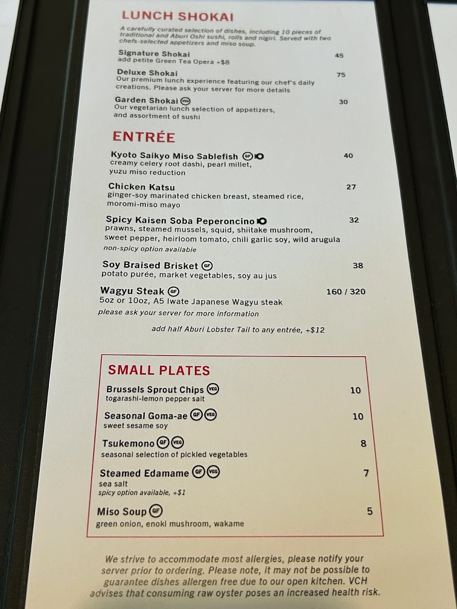 Menu, Miku Vancouver