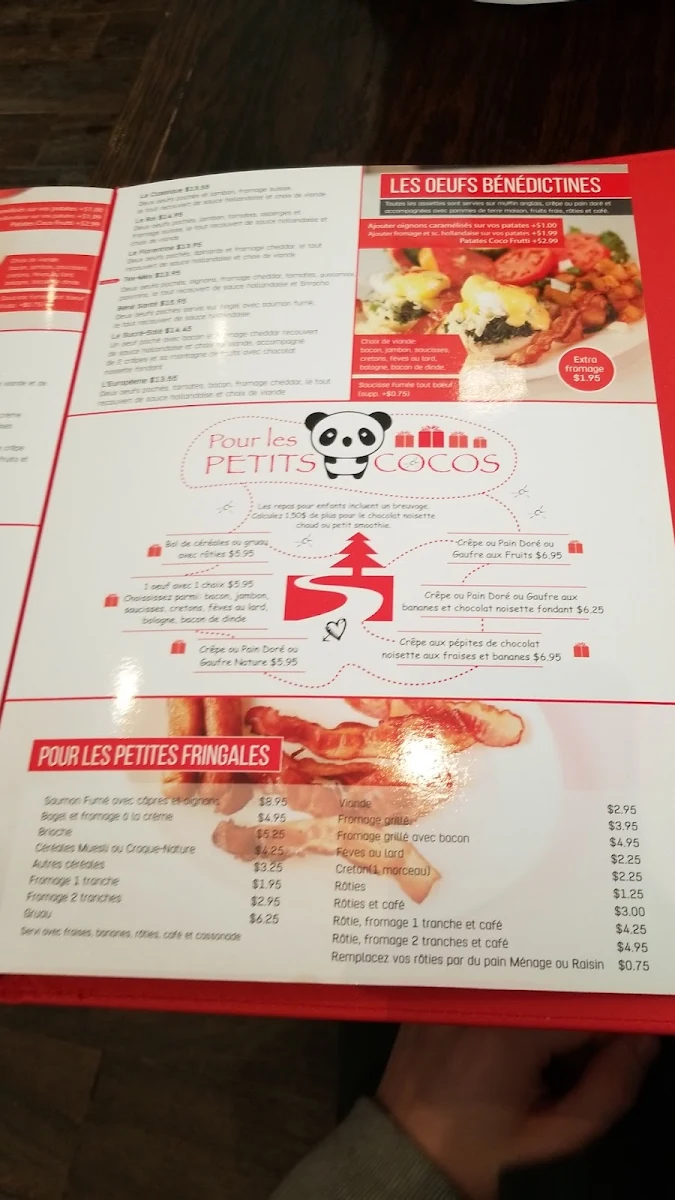 Menu, Coco Frutti St-Paul
