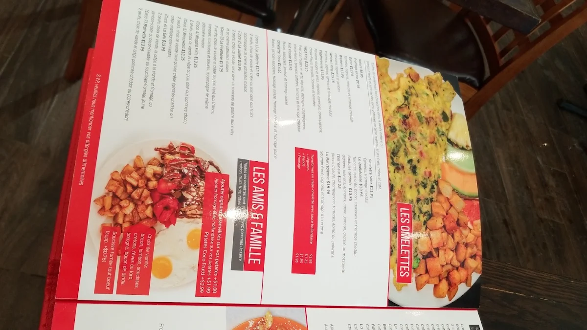 Menu, Coco Frutti St-Paul