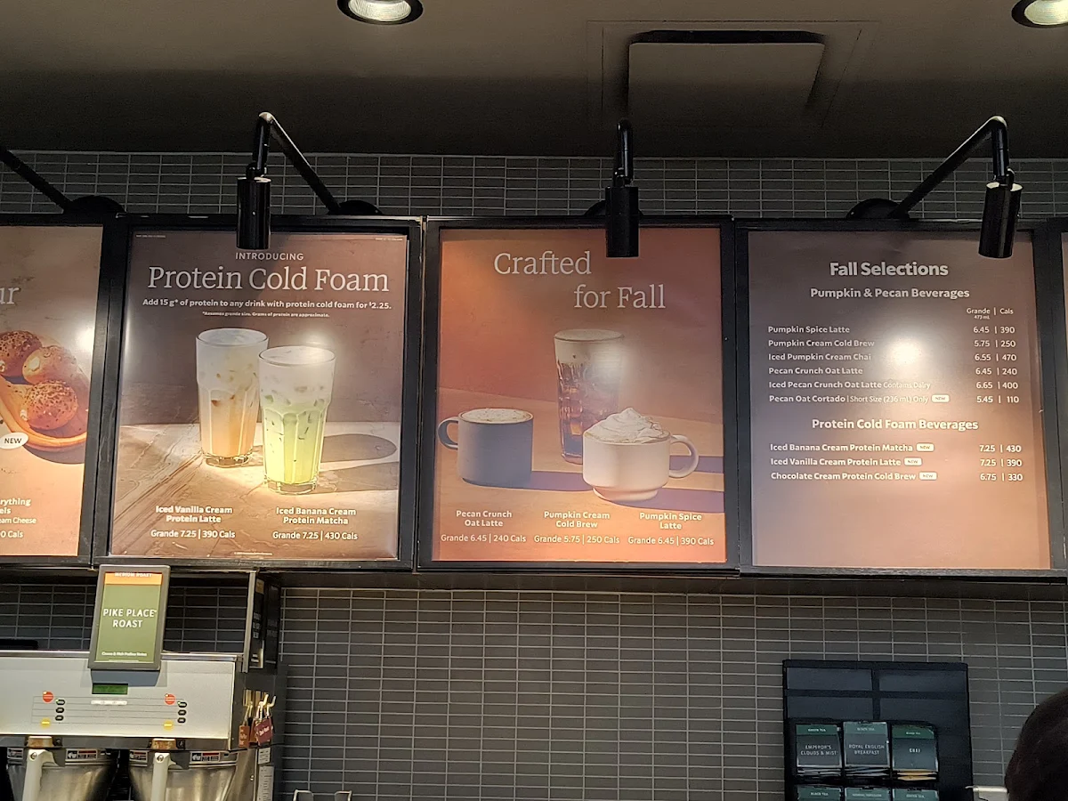 Menu, Starbucks Coffee Company
