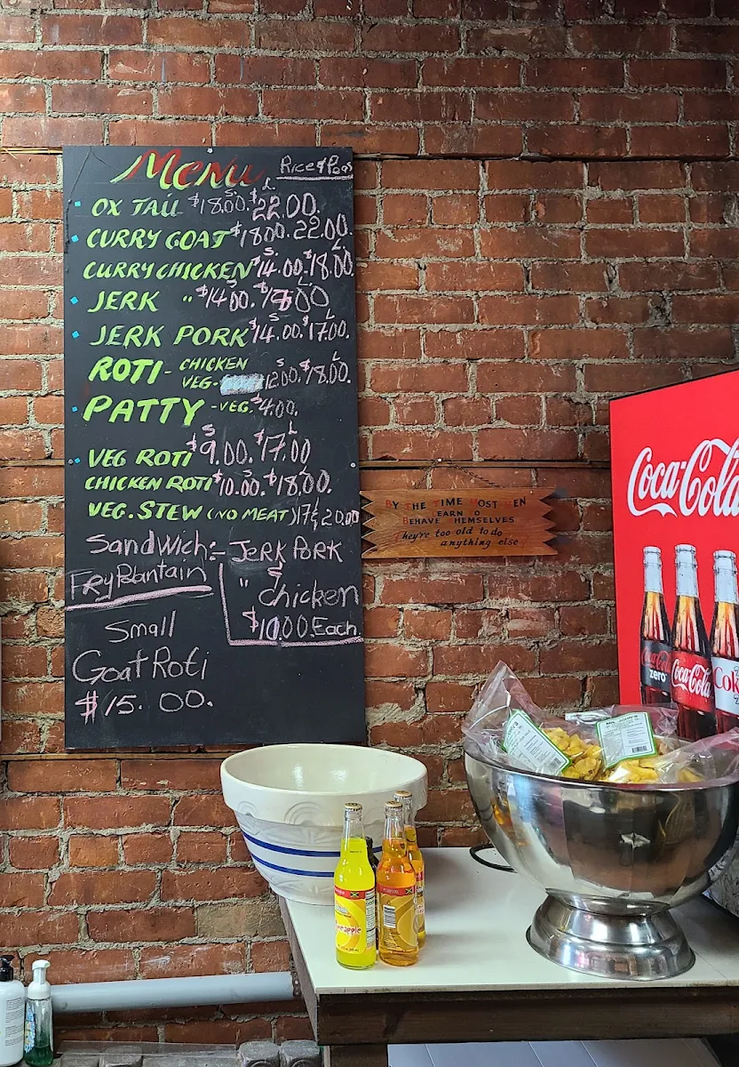 Menu, Caribbean Queen of Patties