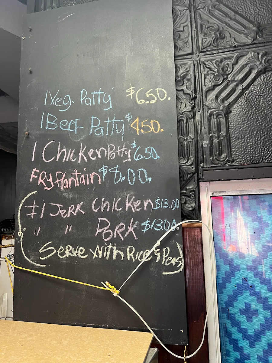 Menu, Caribbean Queen of Patties
