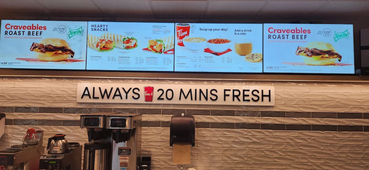Menu, Tim Hortons
