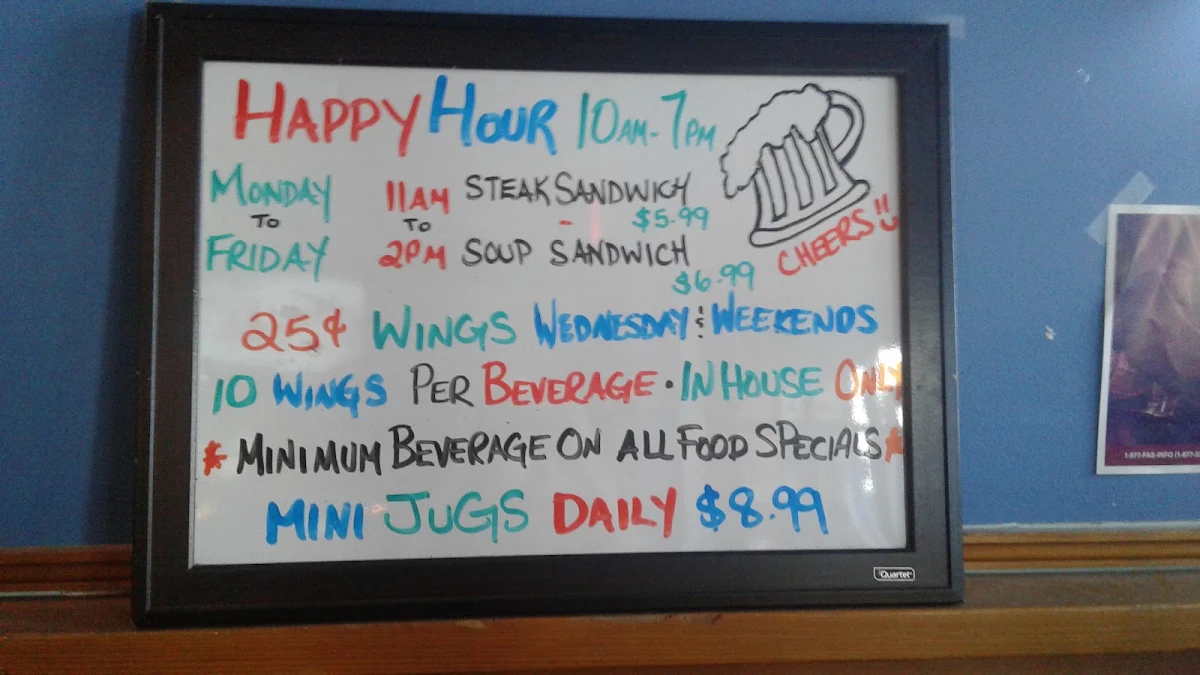 Menu, Glenn's Job Site 1 Sports Bar
