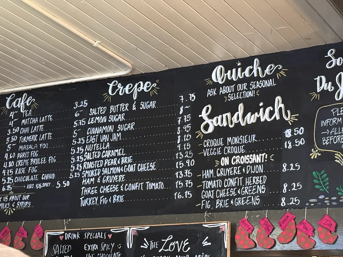 Menu, Le Marché St. George