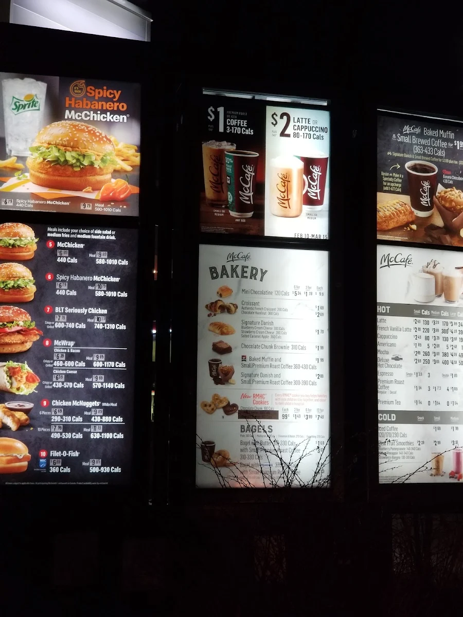 Menu, McDonald's
