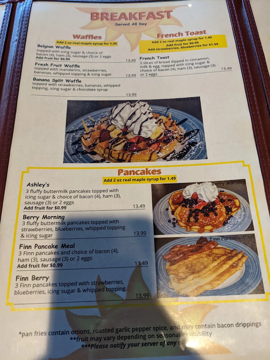 Menu, Tina's | Breakfast & Lunch