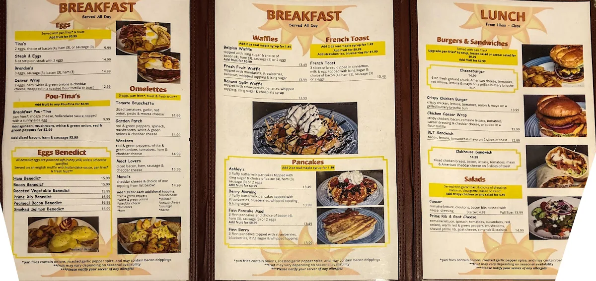 Menu, Tina's | Breakfast & Lunch